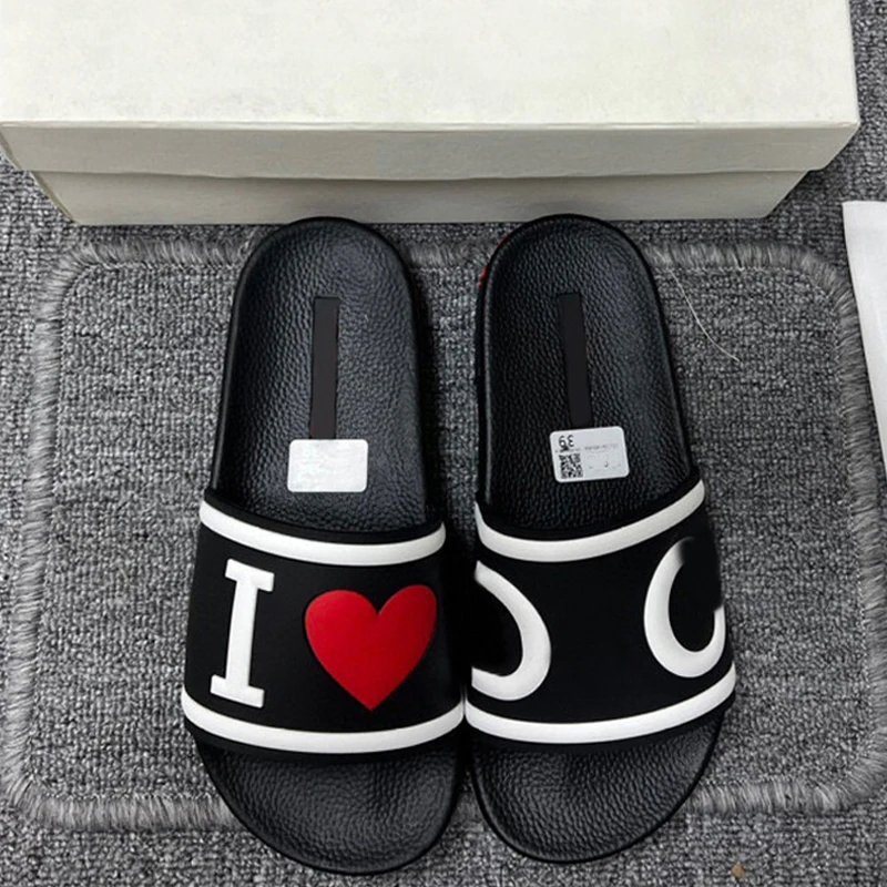 

Unparalleled Couple Slippers Mens Summer Beach Slides Bathroom Anti Slip Slipper Soft Sandals Outdoor Open-toe Slides With Box