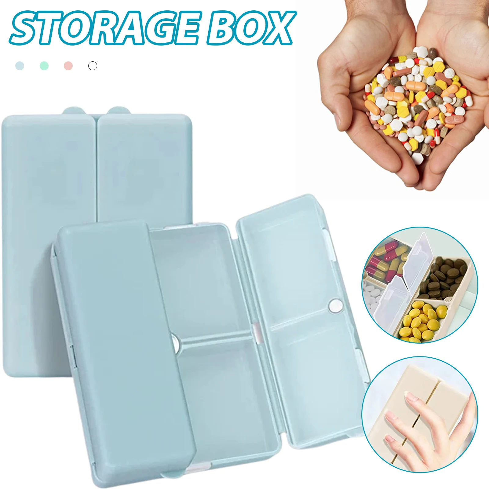 

Magnetic Tablets Box 7 Day Tablet Organizer Storage Case Portable Waterproof Medicine Pill Container Dispenser For Travel