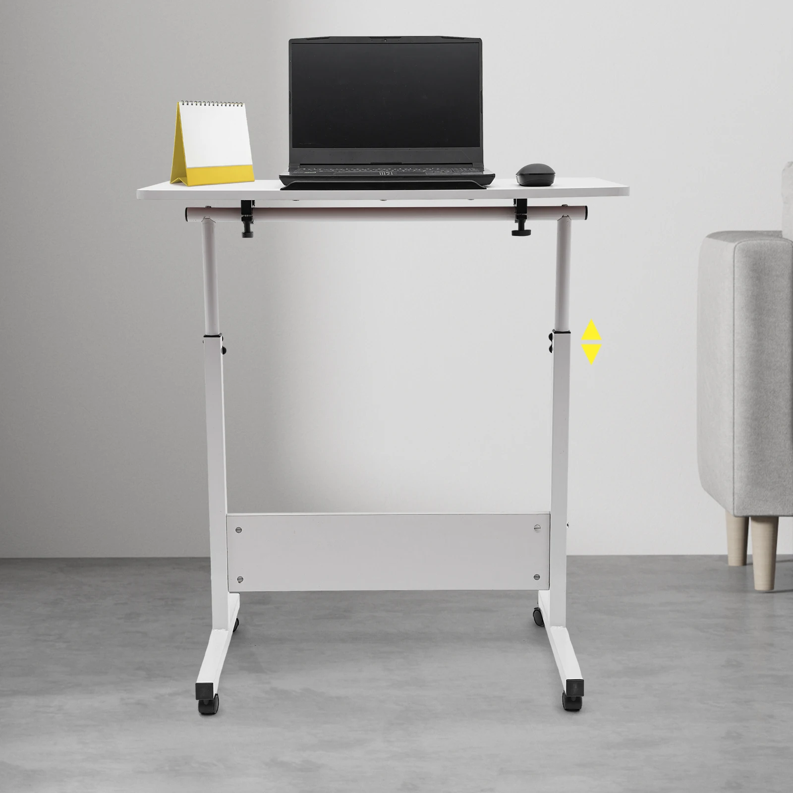 Bedside Desk with Universal Wheel Oversized Table 32-47in Adjustable Height Laptop Portable Study Standing for Dormitory Student 2