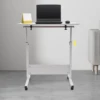 Bedside Desk with Universal Wheel Oversized Table 32-47in Adjustable Height Laptop Portable Study Standing for Dormitory Student 2