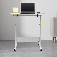 Bedside Desk with Universal Wheel Oversized Table 32-47in Adjustable Height Laptop Portable Study Standing for Dormitory Student 2
