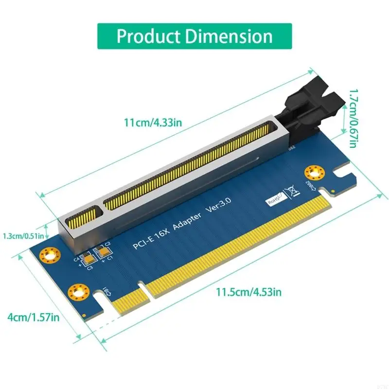 D7YC Pcie 16x Risers Card 90 Degree Risers Adapter Card for 1U 2U Server Case Data Transmission Transfer