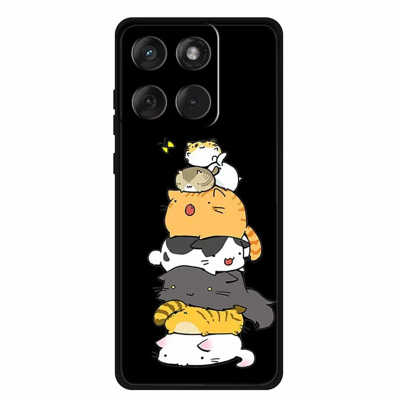Cartoon Lovely Cat Black Silicone Soft TPU Phone Case