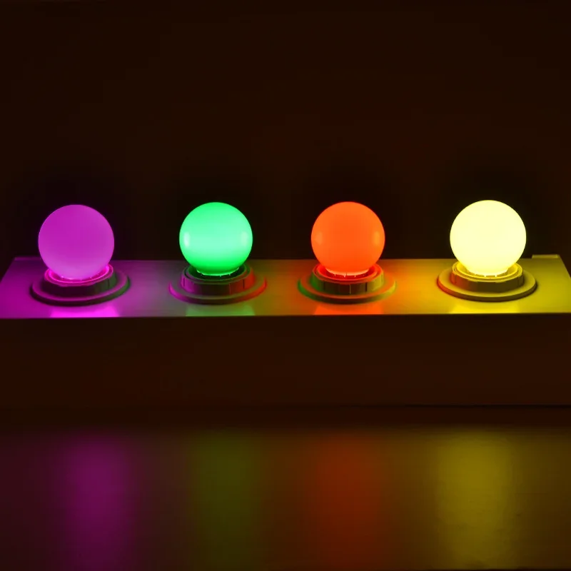 thumbnail image 3 of Bombilla LED de colores E27, 3 W, 5 W, 7 W, 9 W, CA de 220 V, 110 V, roja, azul, verde, amarilla y rosa, para bar, karaoke, fiesta, 3 of 6