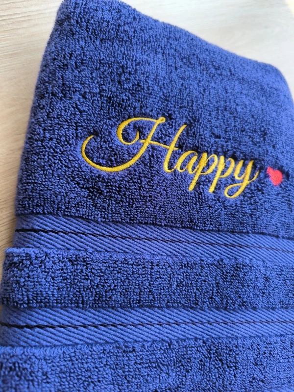 Navy Blue Towel Customized Name with Heart Hand Towels Bathroom Soft Towel for Birthday Gift Custom Monogram 5