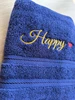 Navy Blue Towel Customized Name with Heart Hand Towels Bathroom Soft Towel for Birthday Gift Custom Monogram 5