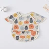 Baby Bibs INS Nordic Style Infant Boy Girl Waterproof Soft PU Bib Meal Protection Feeding Burp Cloth with Pocket Easy Clean 5
