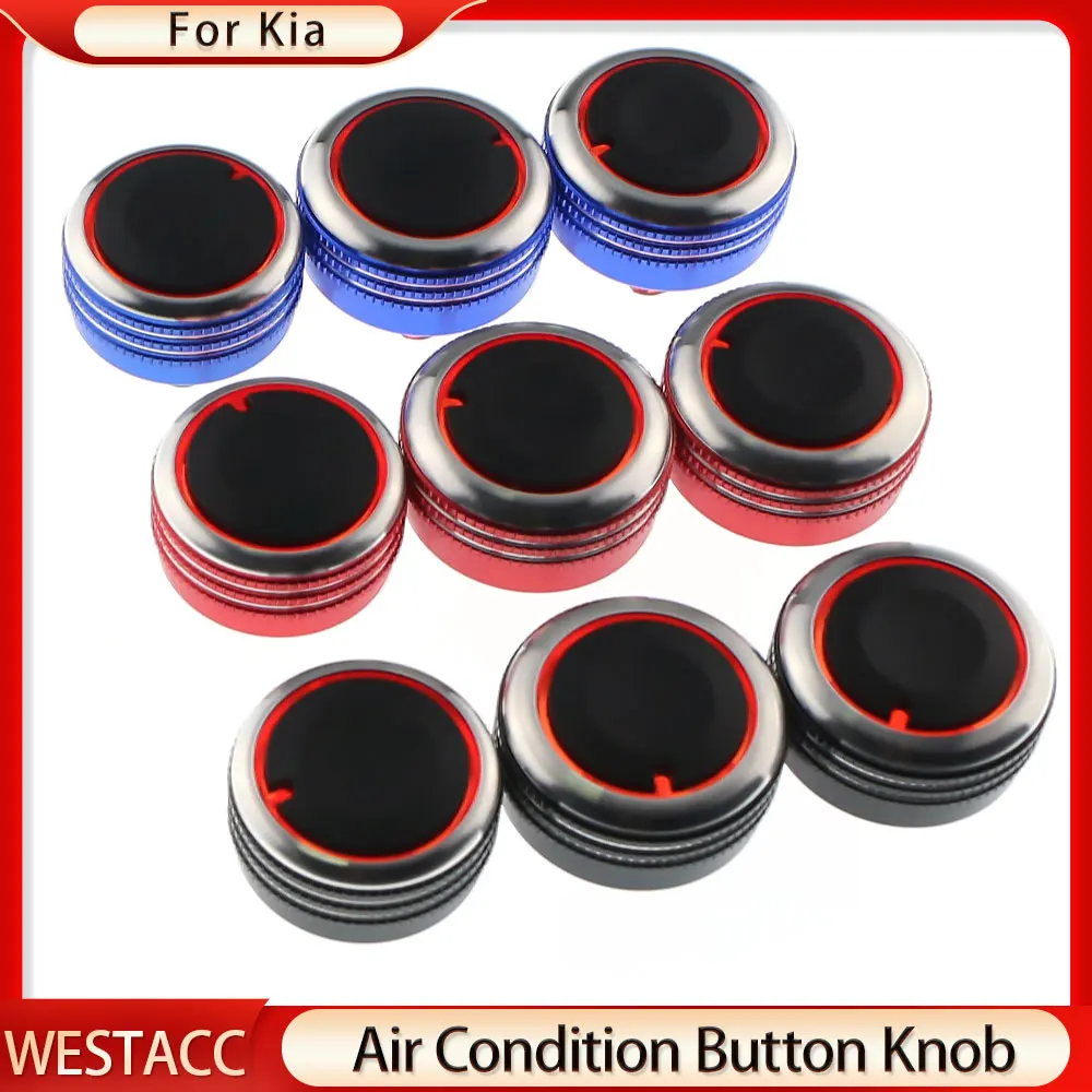 3pcs/set Aluminum Alloy Car Air Conditioning Ac Knob Heater Control Switch Button Knobs For Kia