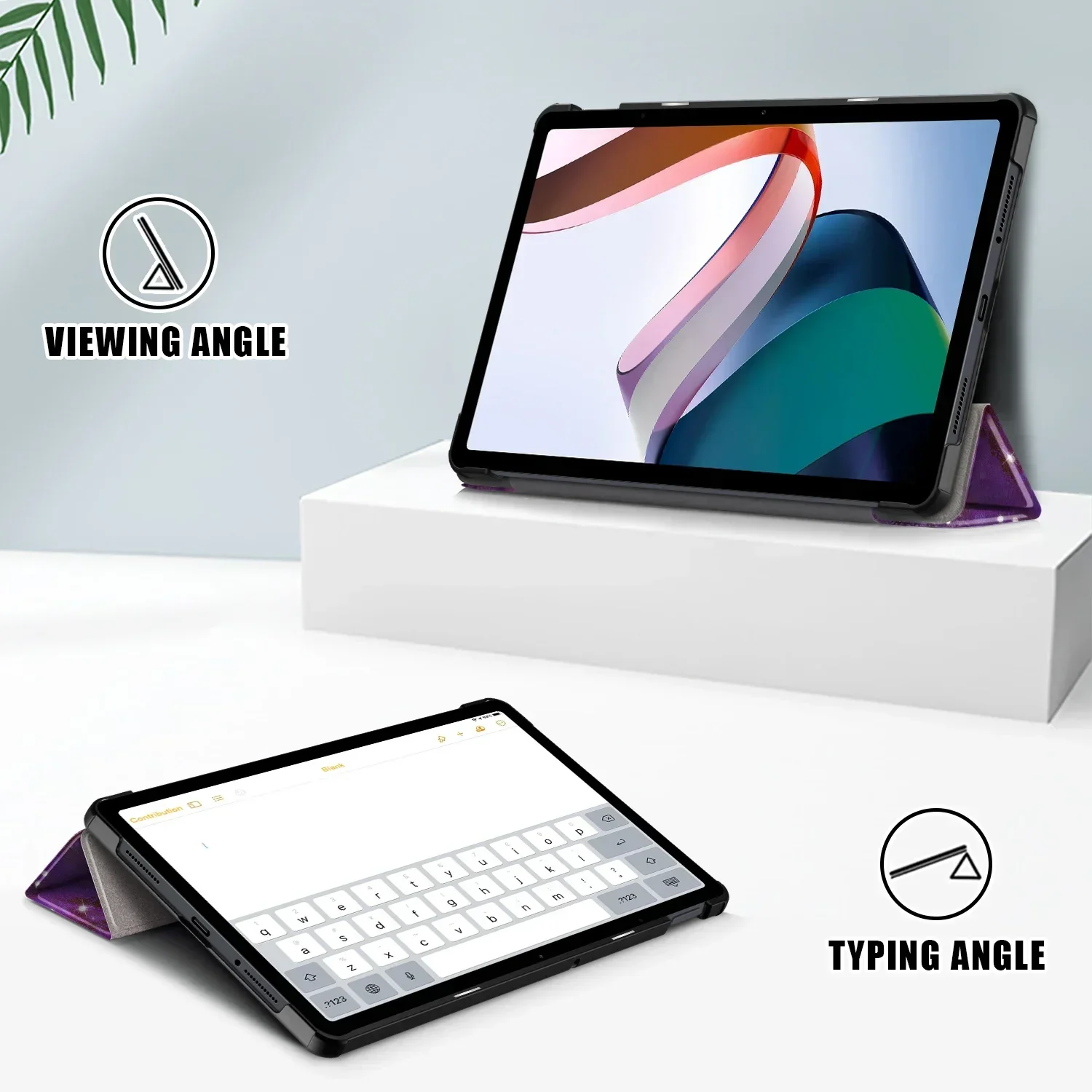 Children's PU Leather Tri-Folding Magnetic Stand Cover - 11-Inch Tablet Case