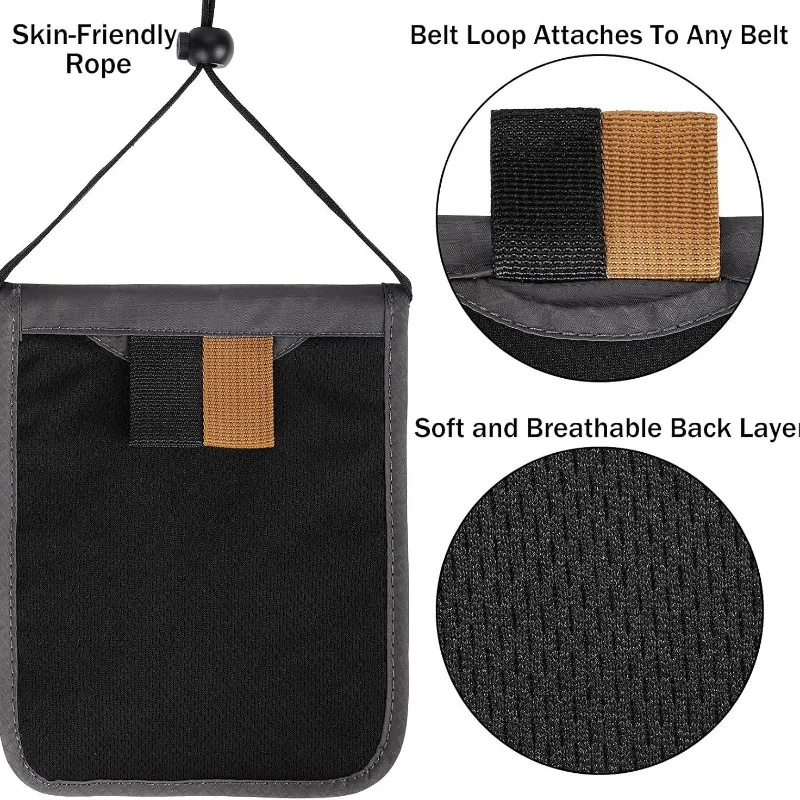 Custodia da viaggio Portafoglio da collo Porta passaporto per famiglia Custodia organizer con blocco RFID Portafoglio per passaporto Portafoglio da viaggio Accessori da viaggio - immagine 6