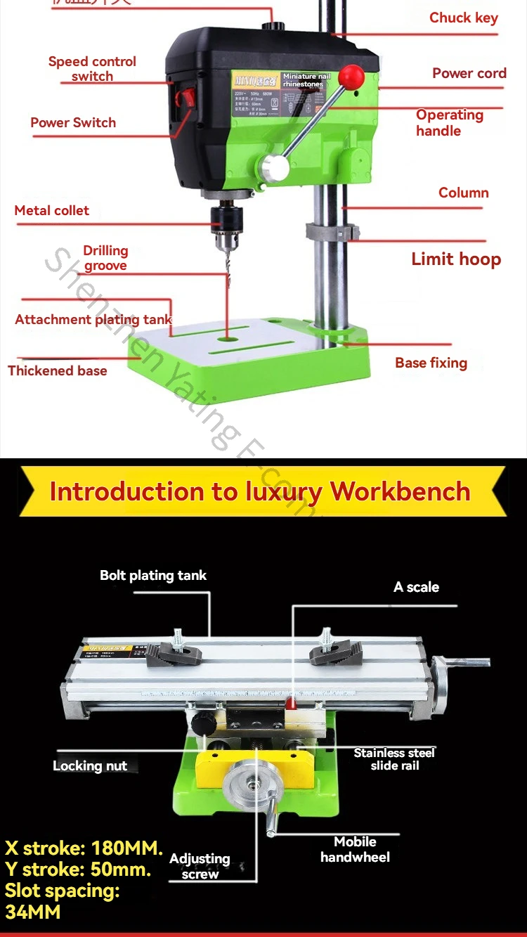 Precision Cross Slide Table Worktable BG-6350 Bracket Mini Micro Multifunctional