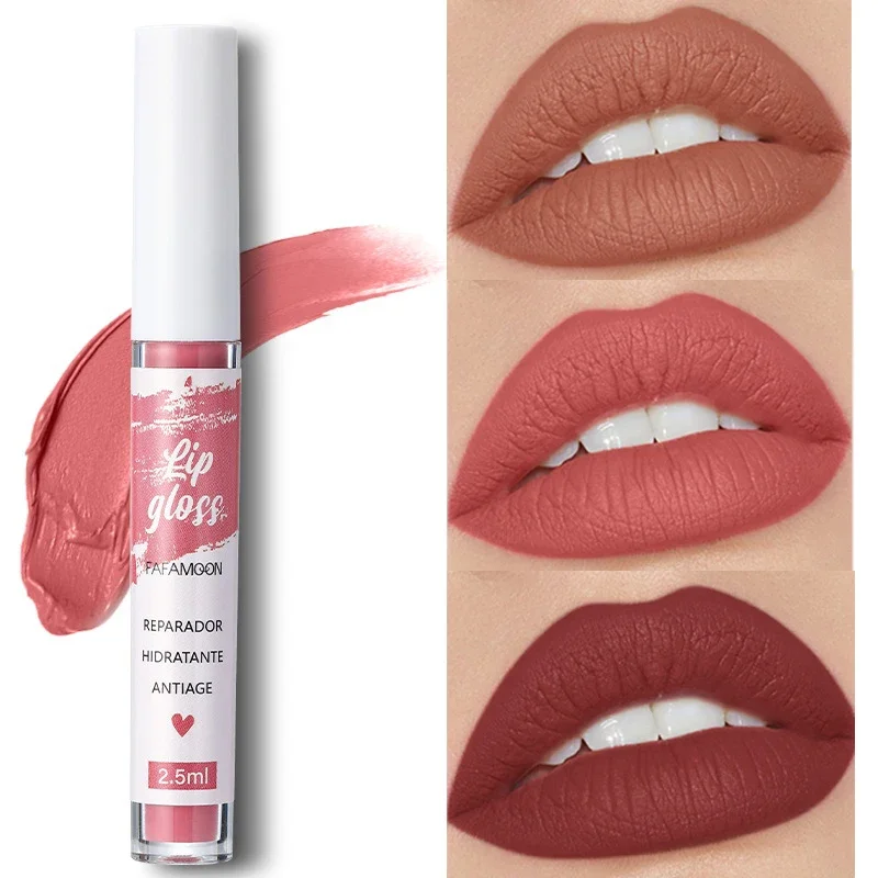 Rose Red Matte Liquid Lipstick Makeup Lip Glaze Moisturizing Waterproof Durable Lip Mud Non-stick Cup Lip Gloss Makeup Korean 5