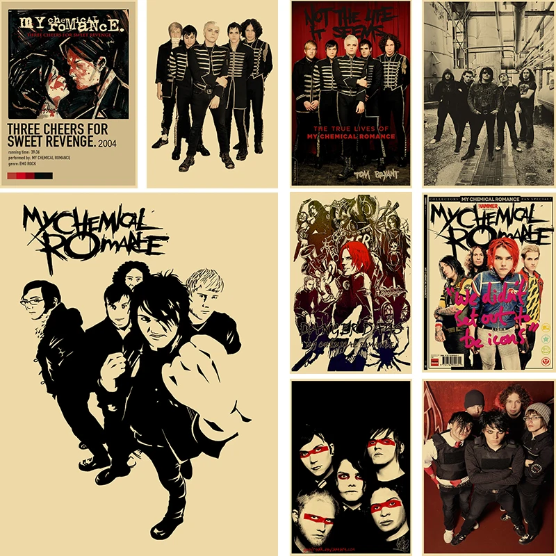 

My Chemical Romance Band Classic Nostalgic Matte Poster Kraft Paper Posters Vintage Home Room Bar Cafe Decor Art Wall Painting