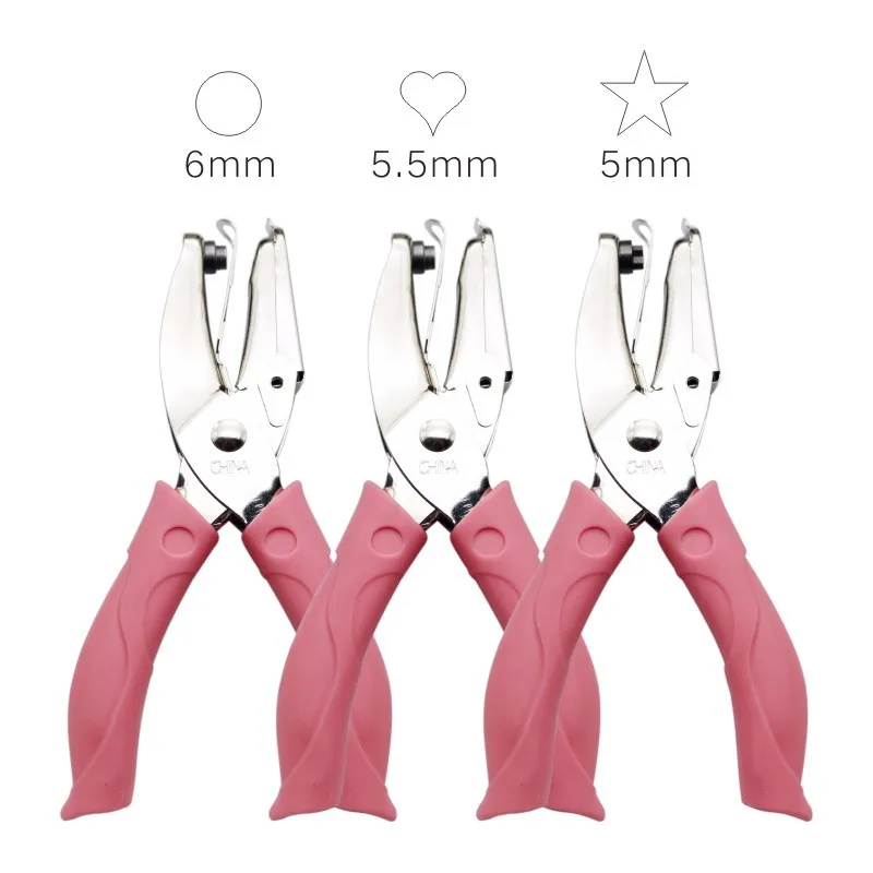 Hole Puncher Paper Heart Round Star Shape Metal Manual Scrapbook DIY Loose-Leaf Paper School Office Binding Stationery