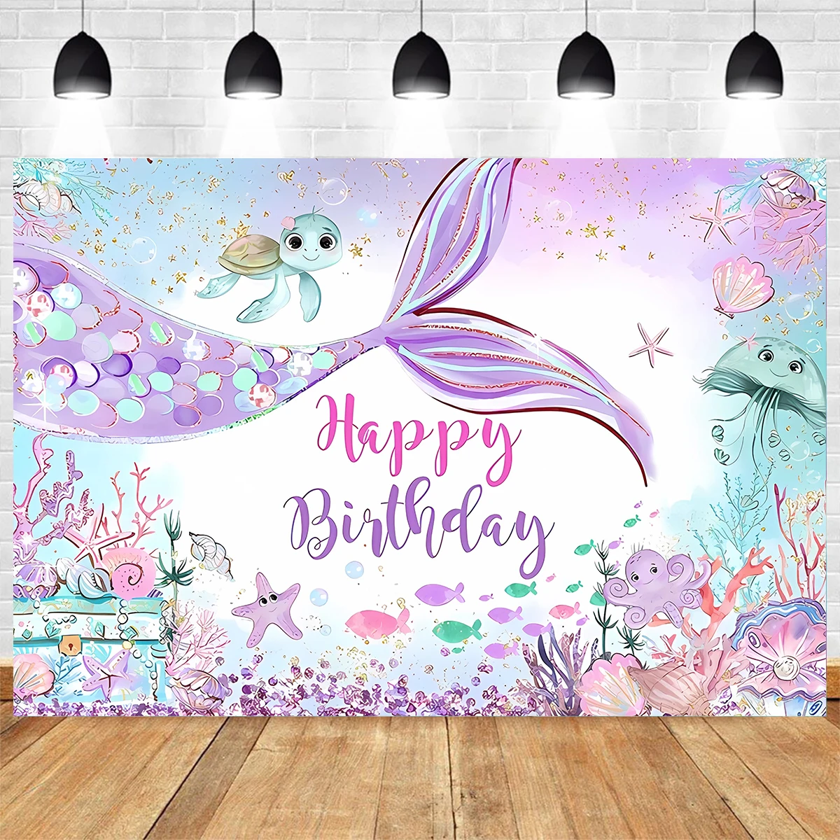 Little Mermaid Party Decor 1St One Birthday Party Kids Girl Mermaid Regali Per Feste Mermaid Brithday Forniture Per Feste Baby Shower