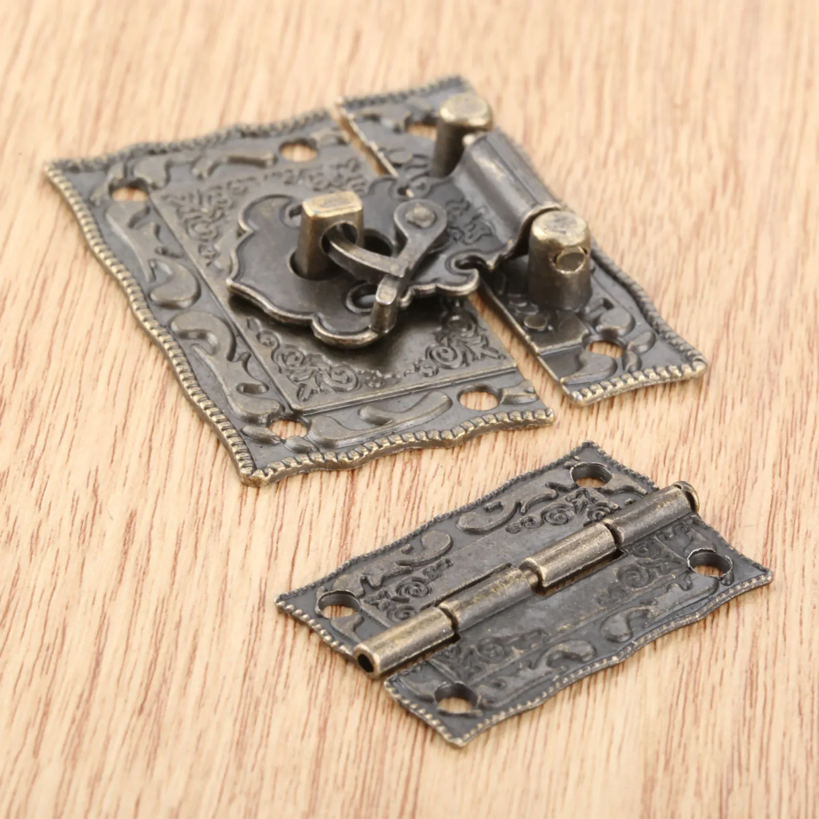 3pcs/kit Box Latch Hasp Clasp + Hinges for Suitcase Cabinet