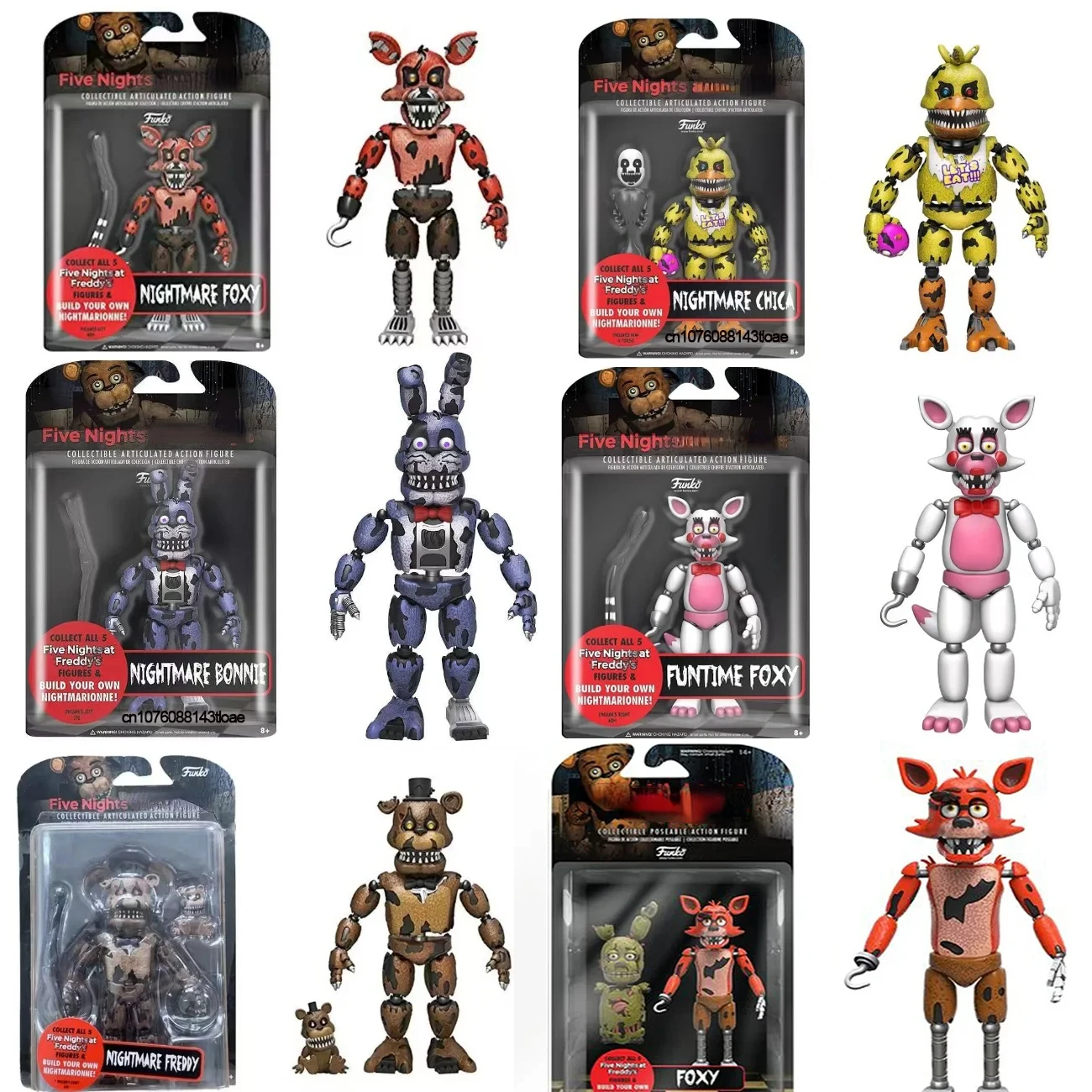 Fnaf-ナイトメアアクションフィギュア,PVC,フレディ,ボニー