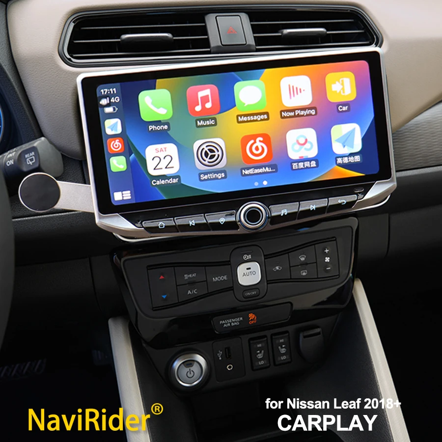 

10.88" Qled Screen Android Video Player Carplay for Nissan Leaf 2018 + Charging Mobile holder GPS Multimedia Stereo Head Unit