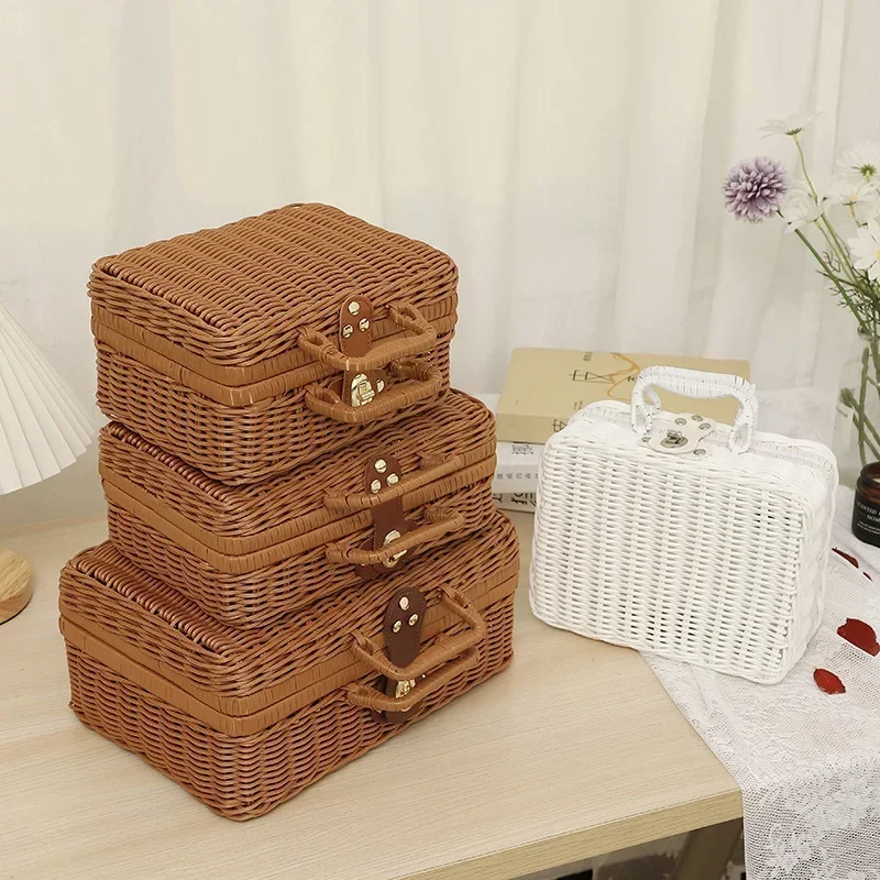 HandmadeImitationRattanStorageBoxPropBoxFinishingBoxPicnic
