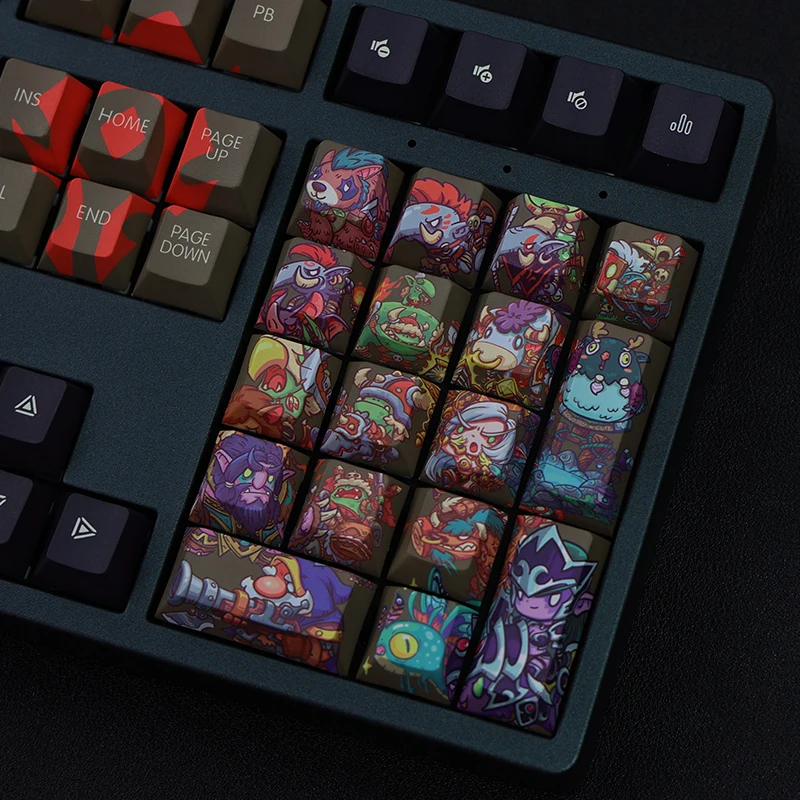 Desenhos Animados Anime Gaming Wow Key Caps Pbt Dye Subbed Keycaps Cherry Profile Keycap para World of Warcraft 108 Chaves Grupo Lados - Imagem 4