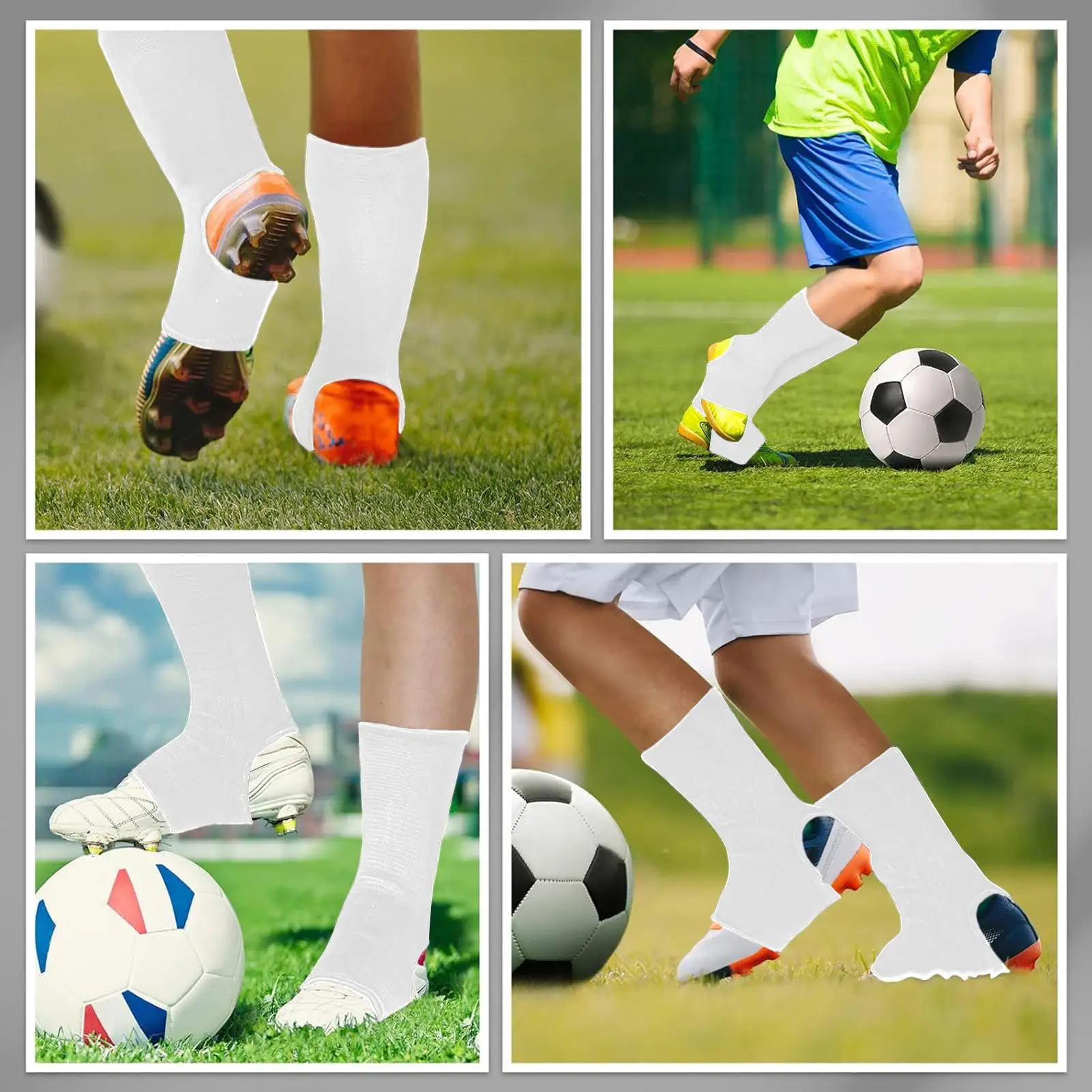 1 Pair Spike Foot Covers Super Soft High Elastic Slip Resistant Solid Color Spats Football Cleat Covers Sports Accessories