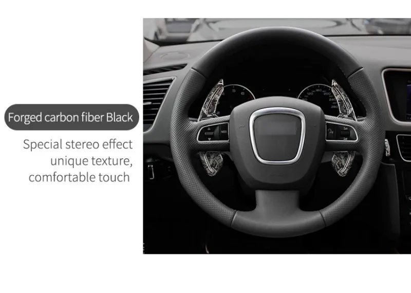 T-carbon Real Carbon Fiber Steering Wheel Paddle Shift Extension Shifters For Audi A5 A6 A8 S8 S5 S6 Q5 RS6 Q7