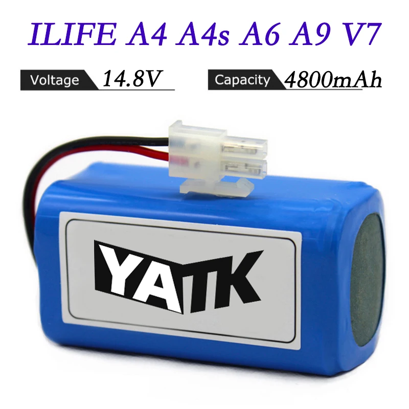

14.8V 4800mAh Li-lion Battery For ILIFE A4s/A7/V7s Plus/V55 Pro/W400/A9s PX-B020 4S1P Robot Vacuum Cleaner Battery Pack 2Pcs/Lot