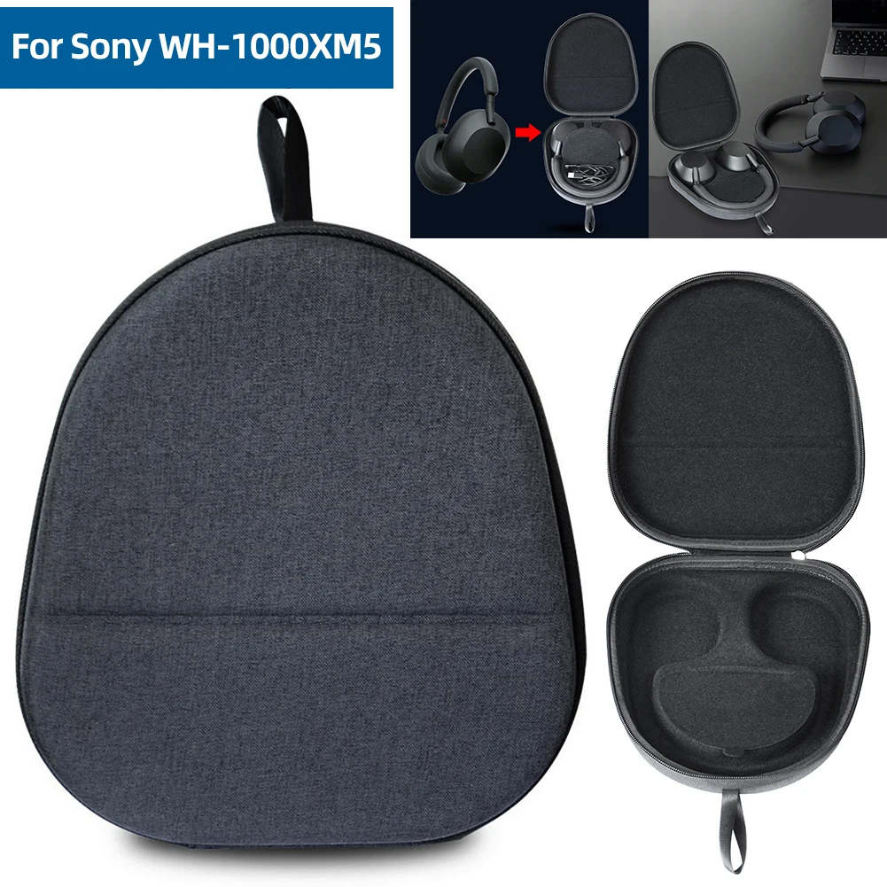 Hard Carrying Case Anti-Scratch Portable Storage Box Bag EVA Anti-Drop Protective Hard Case for Sony WH-1000XM5 Headphone