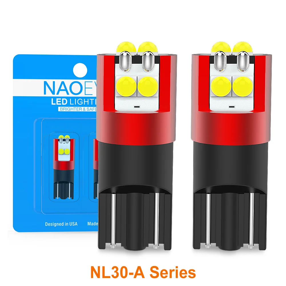 NAO 2x W5W T10 LED Ultra lumineux 5W5 12V 24V 4W 600Lm lumière