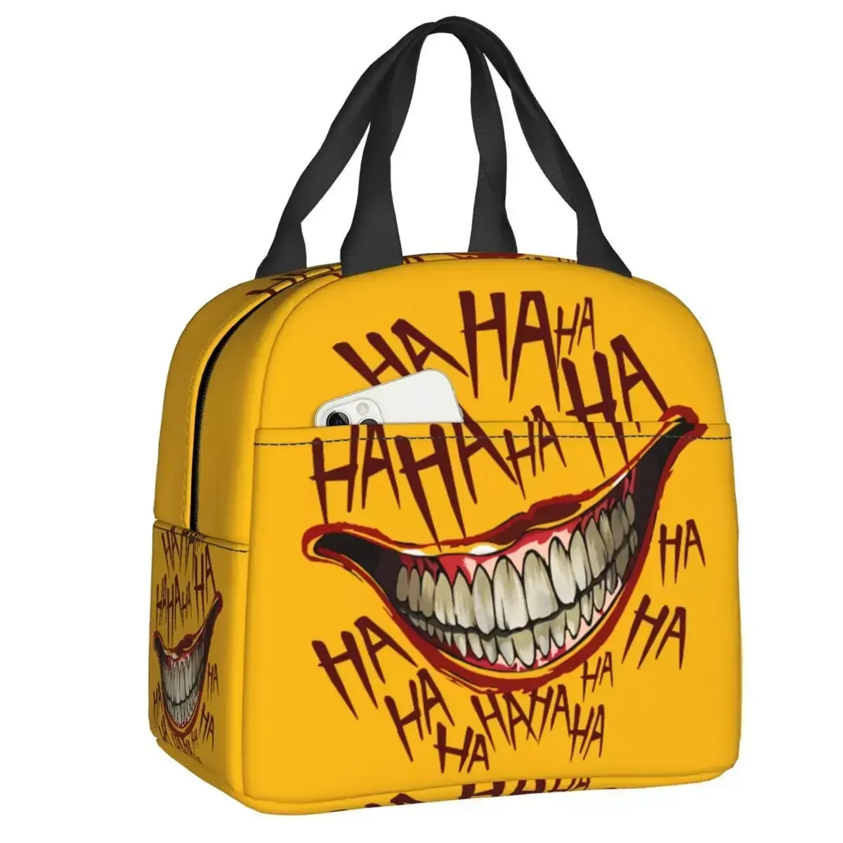 2023 조커 스마일 하하 절연 도시락 가방, 재미있는 광대 휴대용 보온 쿨러 도시락 상자, 어린이 학교 어린이, 신제품 