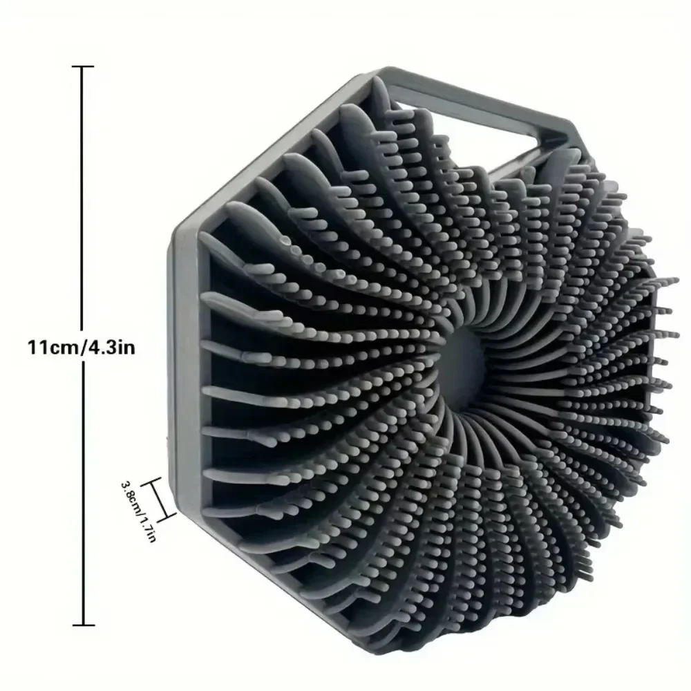 2025 Silicone Body Brush Showering Foam Shower Exfoliating Bath Massage Brushe Polygonal Handheld Body Scrubber Skin Cleaning 3