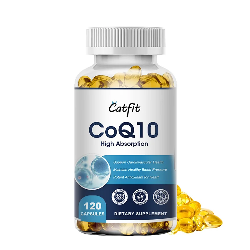 Catfit High Absorption Coenzyme Q10 Capsules Dietary Supplement Healthy Ardiovascular &Vascular Supplements COQ10