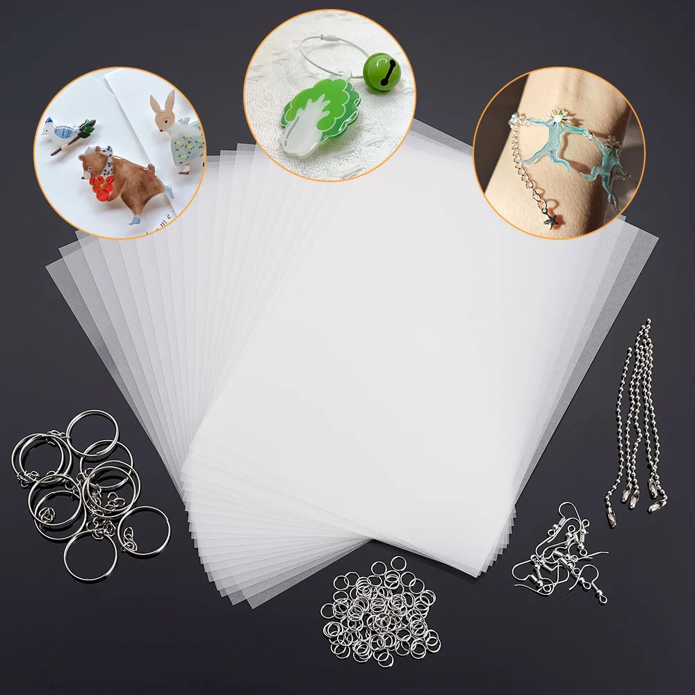 Shrink Plastic Sheets Set DIY Keychain Ornaments Creative Craft