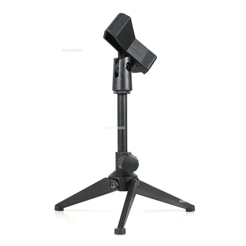 Microphone Stand Microphone Clip Holder Microphone Stand Desktop Tripod Mini Portable Table Stand Adjustable Mic Mic Clip Holder Bracket Lightweight Bracket