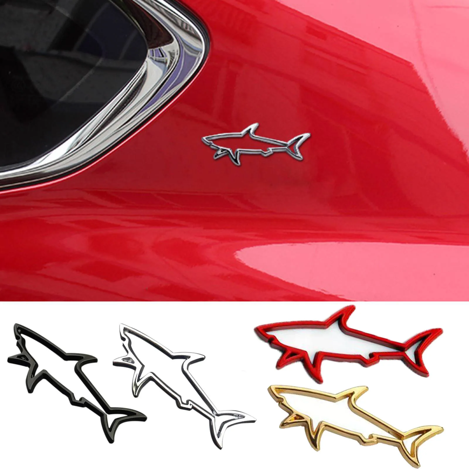 1Pcs-3D-Metal-Car-Styling-Sticker-Hollow-Fish-Shark-Emblem-Badge-Decals ...