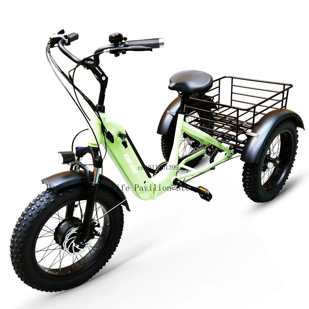 Folding Electric Bike Adults 3 Wheel Tricycle Fat Tire Cargo Bike Bicycle Aluminum Alloy 48V 500W 20 Inch Range 40km 20 km/h electric bike electric bicycle folding electric tricycle