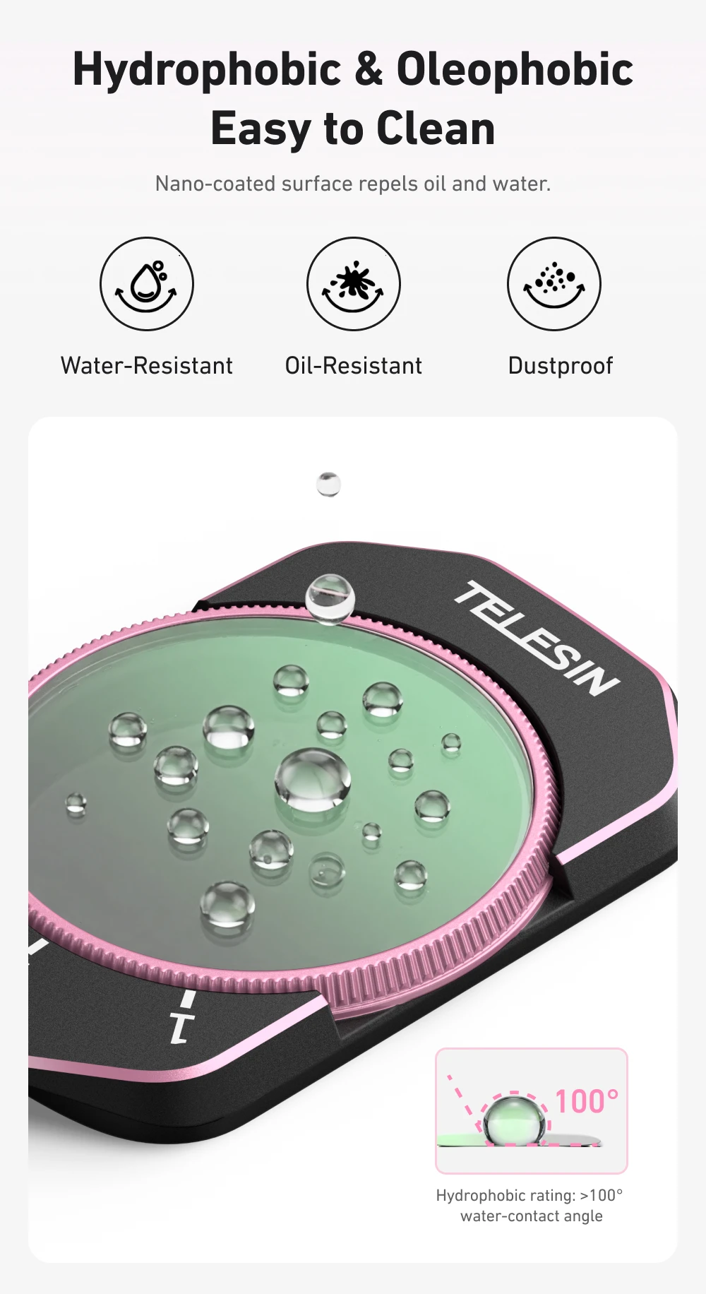 TELESIN CPL VND Black Diffusion 1/4 Cool ROSE Weitwinkel-Filter für DJI OSMO Pocket 4 3 HD Optisches Glas-Objektivfilter-Set – Detail 8