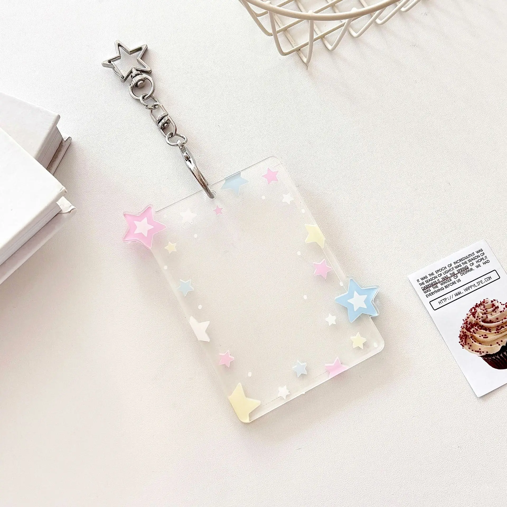 Kpop Y2k Acrylic Photocard Holder Keychain 8*10cm Credit ID Bank Card Student ID Badge Holder Girls Card Sleeves 6