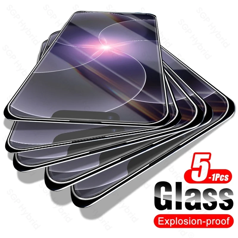 Clear Tempered Glass Protective Phone Case with 9H Strength - 5-Pack