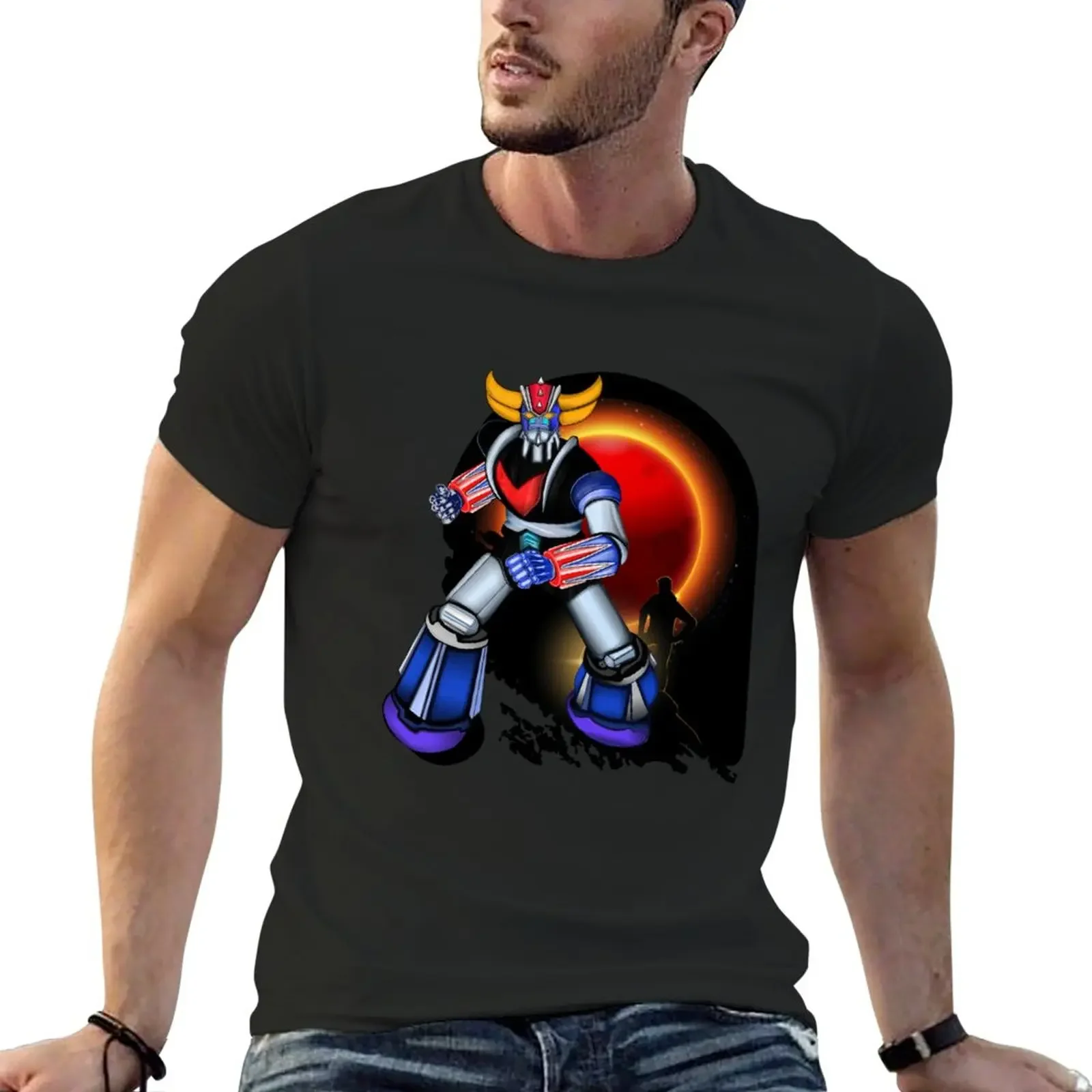 

GOLDORAK RED MOON T-Shirt Aesthetic clothing for a boy mens t shirts casual stylish