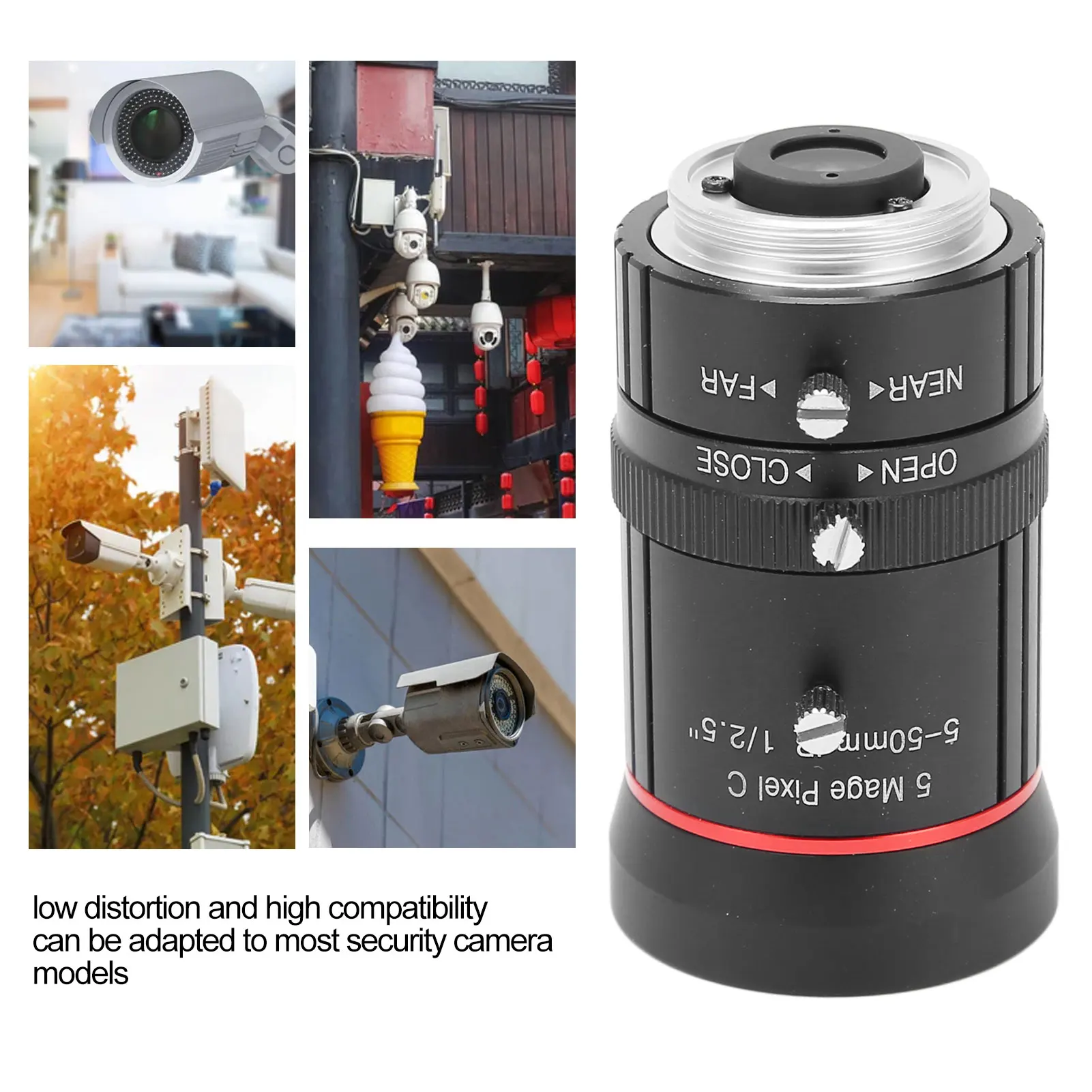 카메라 줌 렌즈 5?50mm 5MP 초점 거리 C 마운트 수동 조리개 산업용 카메라용 고화질 수동 조리개 렌즈