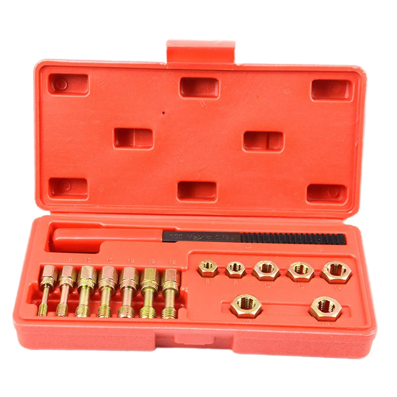 

15x Generic Axle Spindle Rethreading Tool Versatile Portable Sturdy Screw Thread Repair Tool with Storage Case Thread Chaser