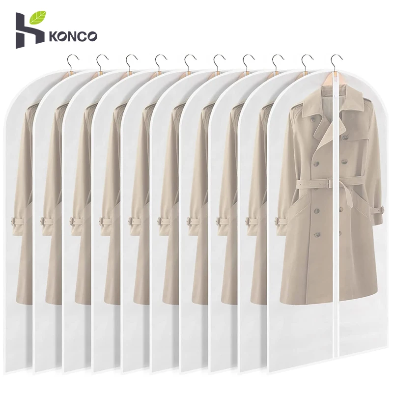 

Clothes Hanging Dust Cover Suit Coat bags Waterproof Dustproof Clothes Protector Hanging Organizer 1/3/5pcs Wardrobe Storage Bag