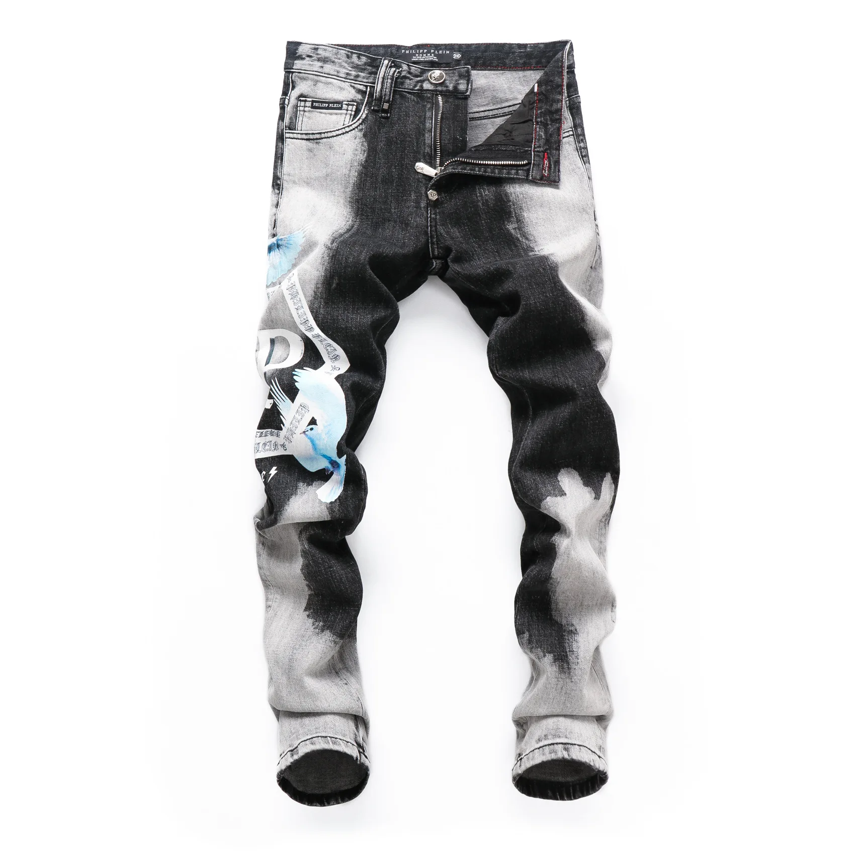 

original design husband Stretch jeans mens slim denim trousers Skulls jeans Stretch jeans pants for men