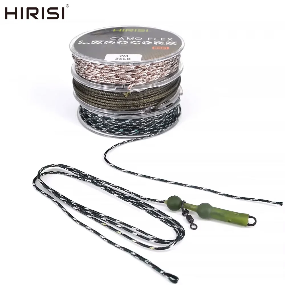 Hirisi Leadcore ปลาคาร์พ Fishing Tackle Line 2 ม้วน 35LB 7M Make ปลาคาร์พผม Rigs 3 สีสายถักปลาคาร์พ litcor 1