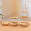 Multi-function Bamboo Woven Basket 1/2/3 Layer Fruit Food Vegetable Storage Basket Durable Handwoven Standing Tray for Kitchen 1