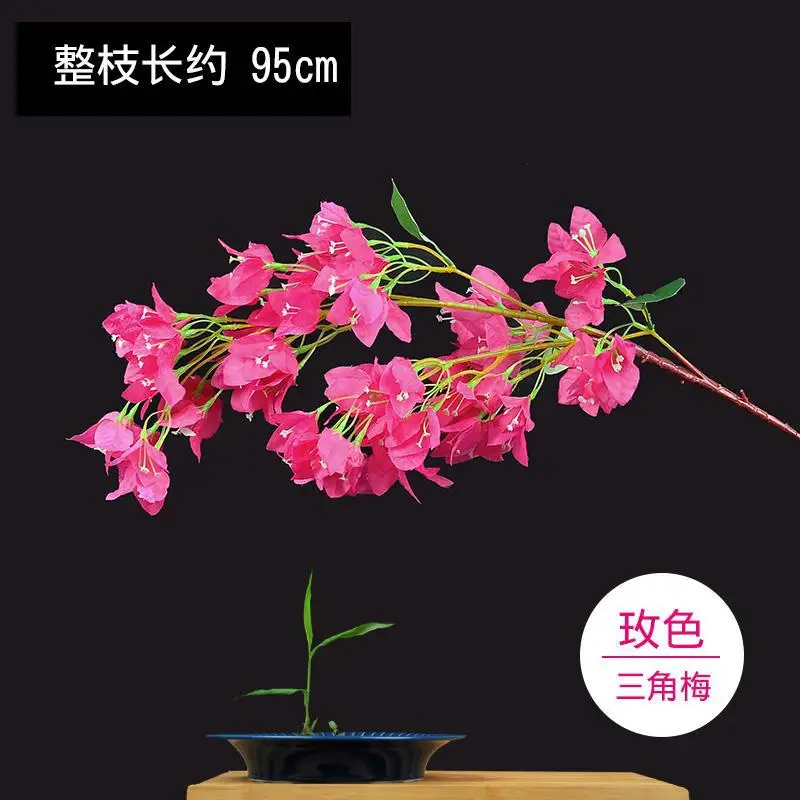 95 cm lange Bougainvillea-Zweige aus Rayon, rote Kunstblumen mit Drahtstängeln, Hochzeitsdekoration, 200 Stück – Detail 18