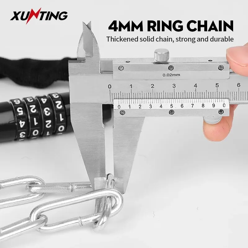 Bike Lock Xunting Bike Lock 4 Digit Code Combination 77cm for Bicycle Equipment MTB Anti-theft Mount Accessories