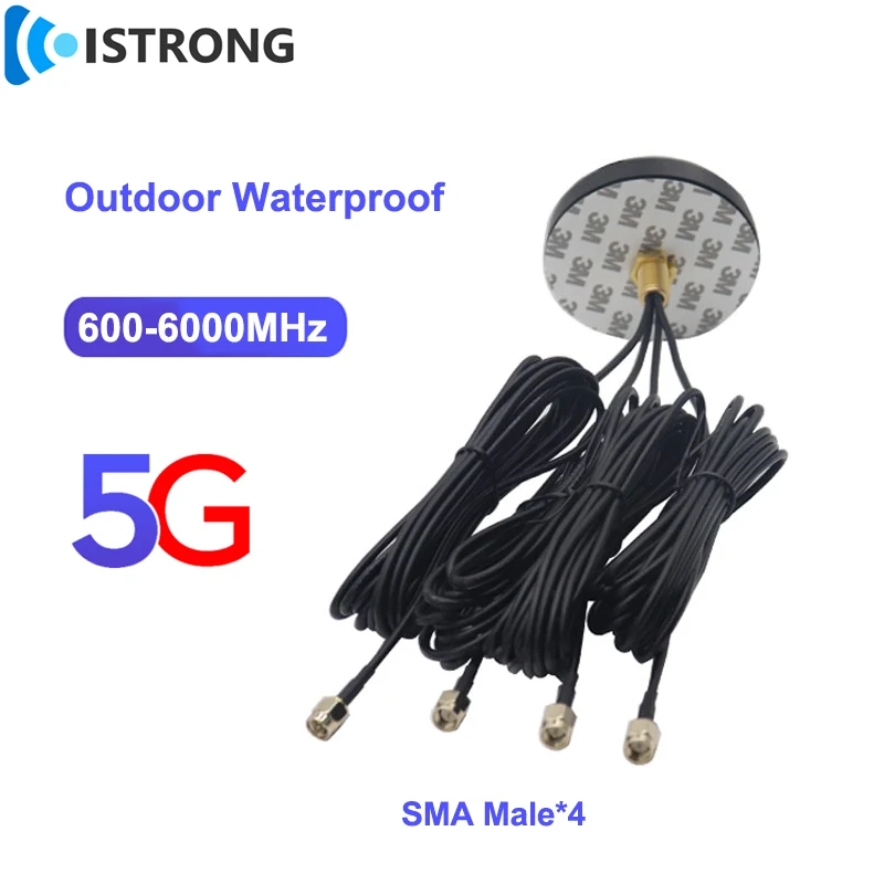 5G 4G 3G GSM Outdoor Waterproof Antenna Amplifier 4-in-1 Combined Cabinet Antenna 10dBi High Gain WiFi Signal Booster SMA Male