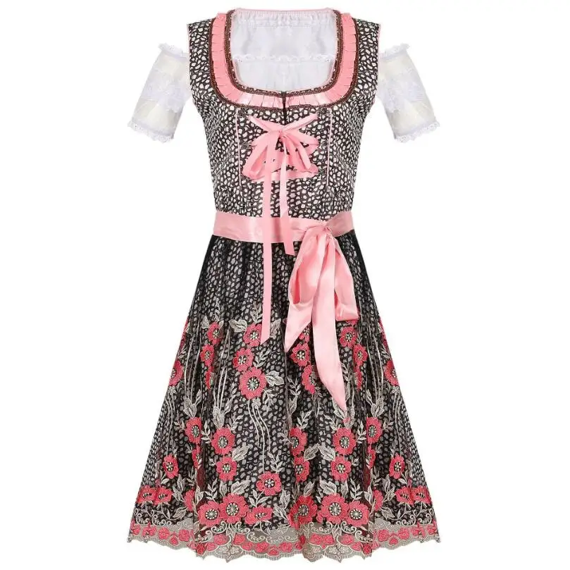 

Classic Ladies Dirndl Oktoberfest Costume Bavarian National Beer Maid Wench Outfit Cosplay Carnival Halloween Fancy Party Dress